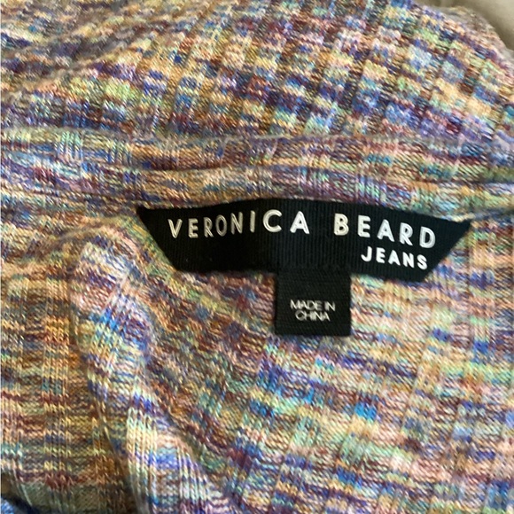 Veronica Beard Haylee multi colored ribbed ruched dress - Picture 5 of 5